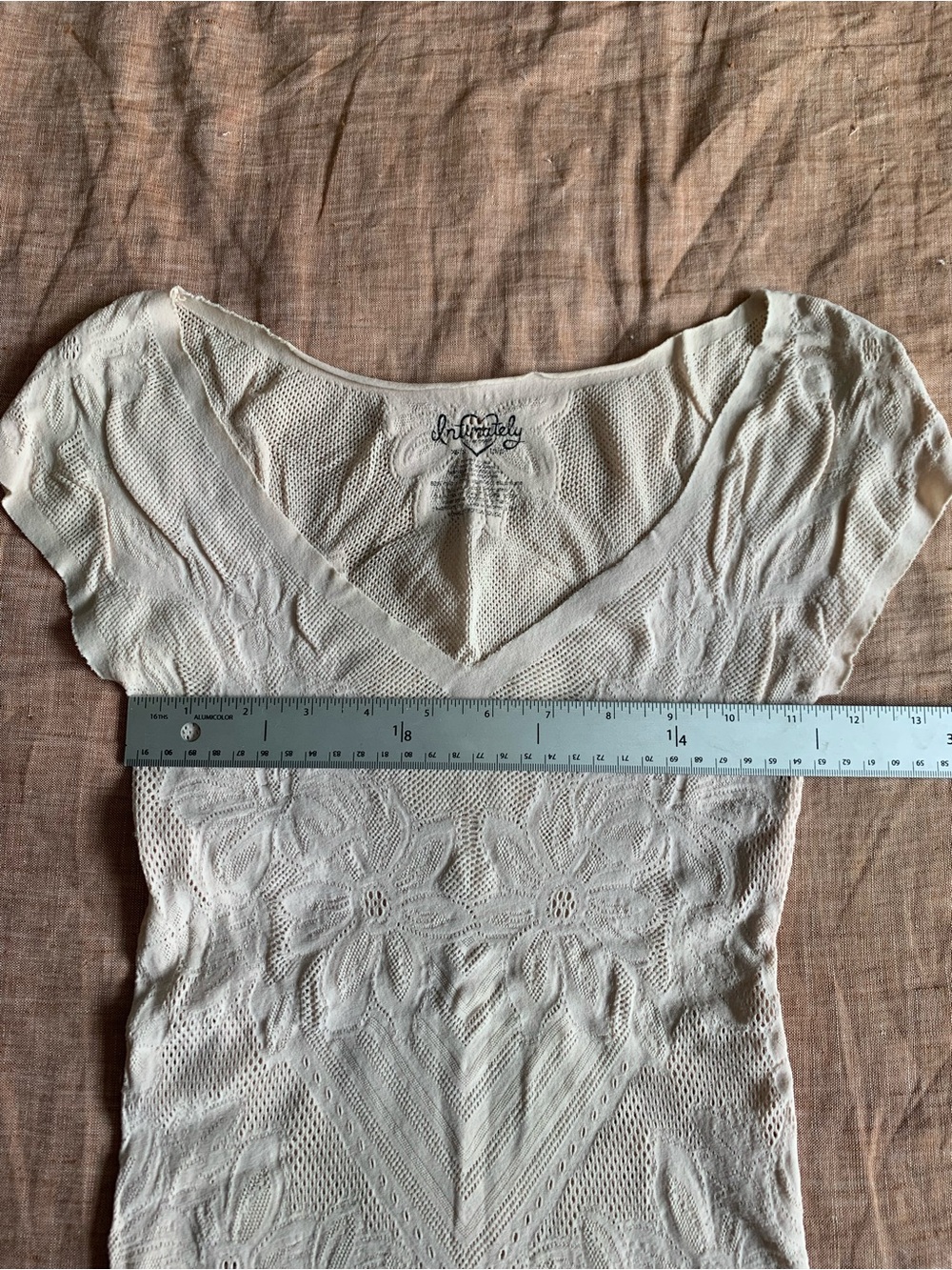 Light Pink Vintage Free People V-Neck Top - Picture 5 of 6